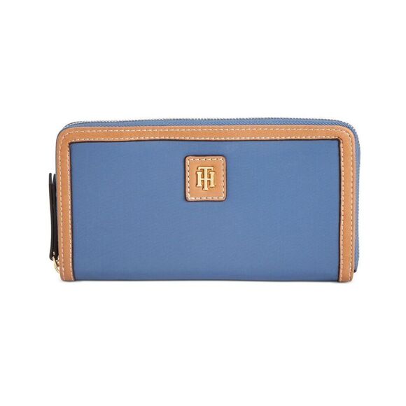 Tommy Hilfiger Julia Solid Nylon Zip Wallet - Charcoal Blue - Picture 1 of 4